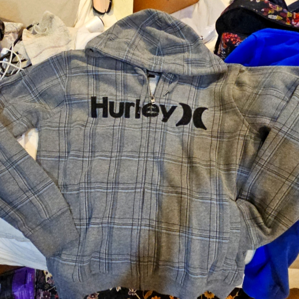 Men's Hurley Hooded Sweatshirt with Zipper closure. Sz. Med